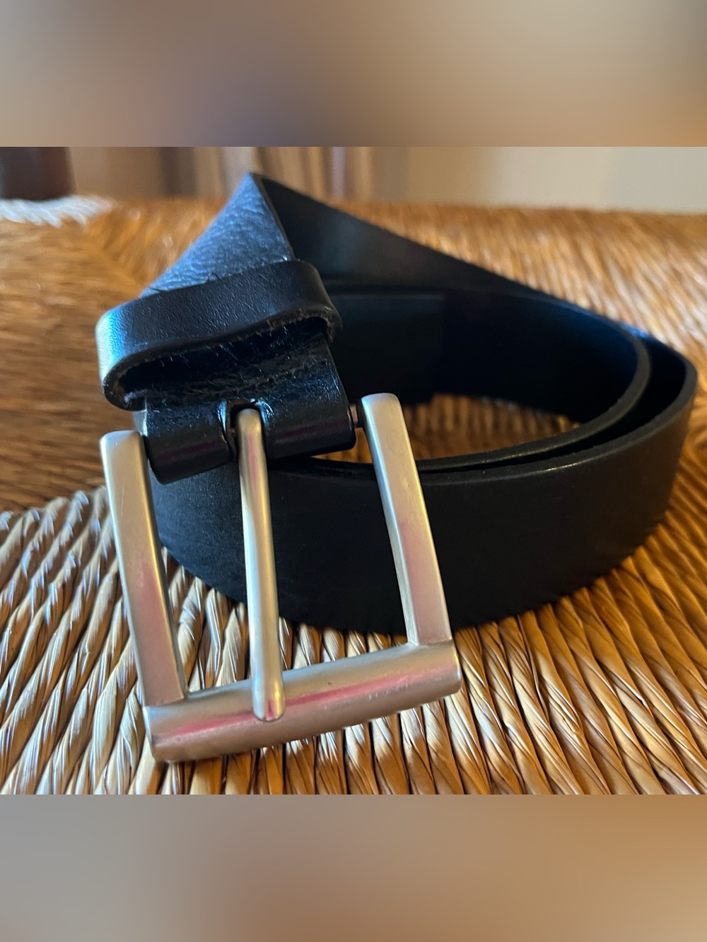 Danier Black Italian Leather Belt Made in Canada Size 32